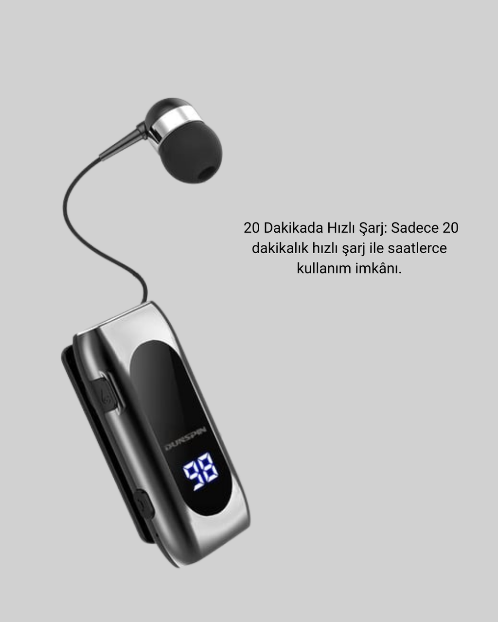 20 Dakikada Hızlı Şarj – Titreşimli Uyarılı Kablosuz Kulaklık