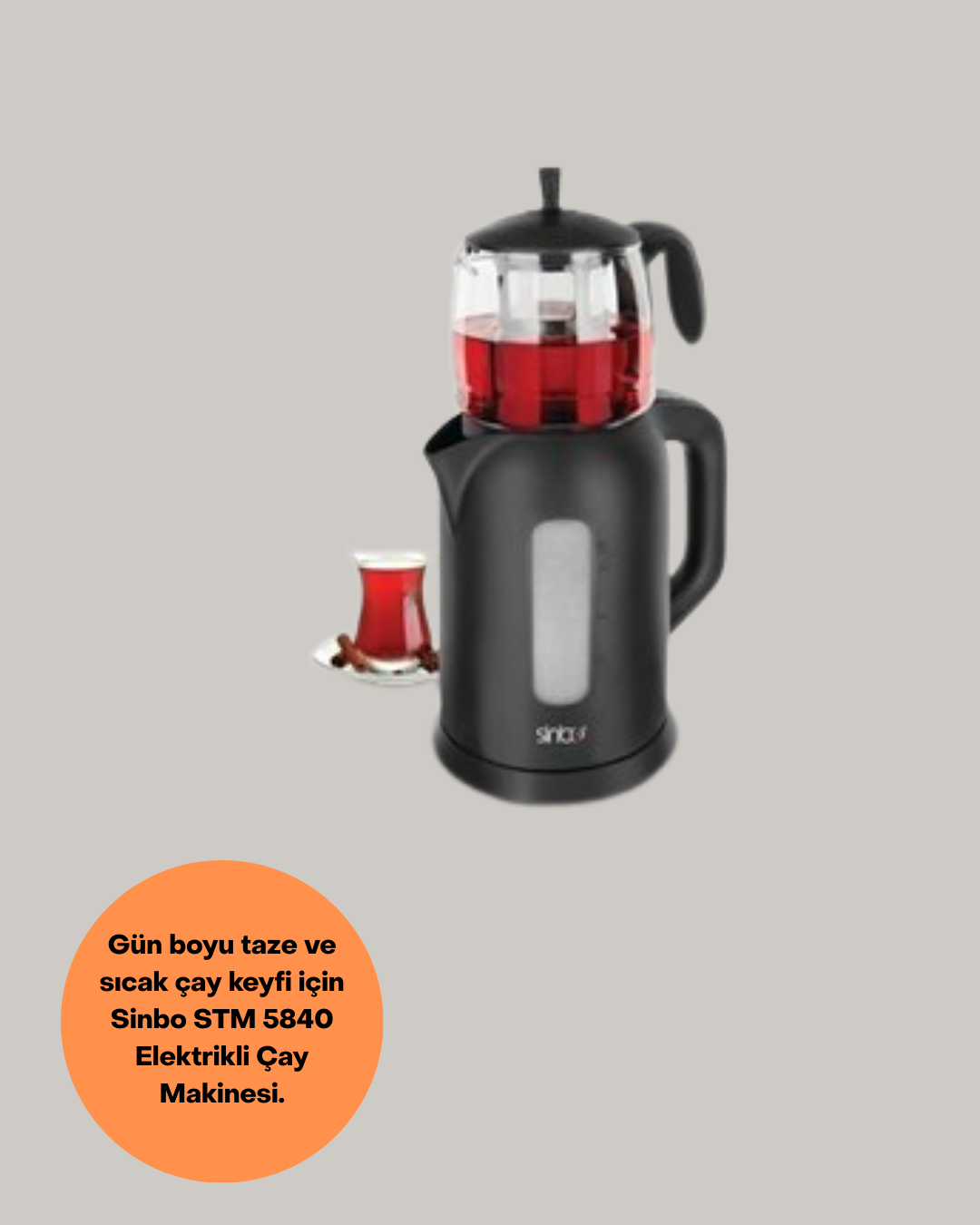 09 L Cam Demlik ve 17 L Su Haznesi ile Çay Keyfi