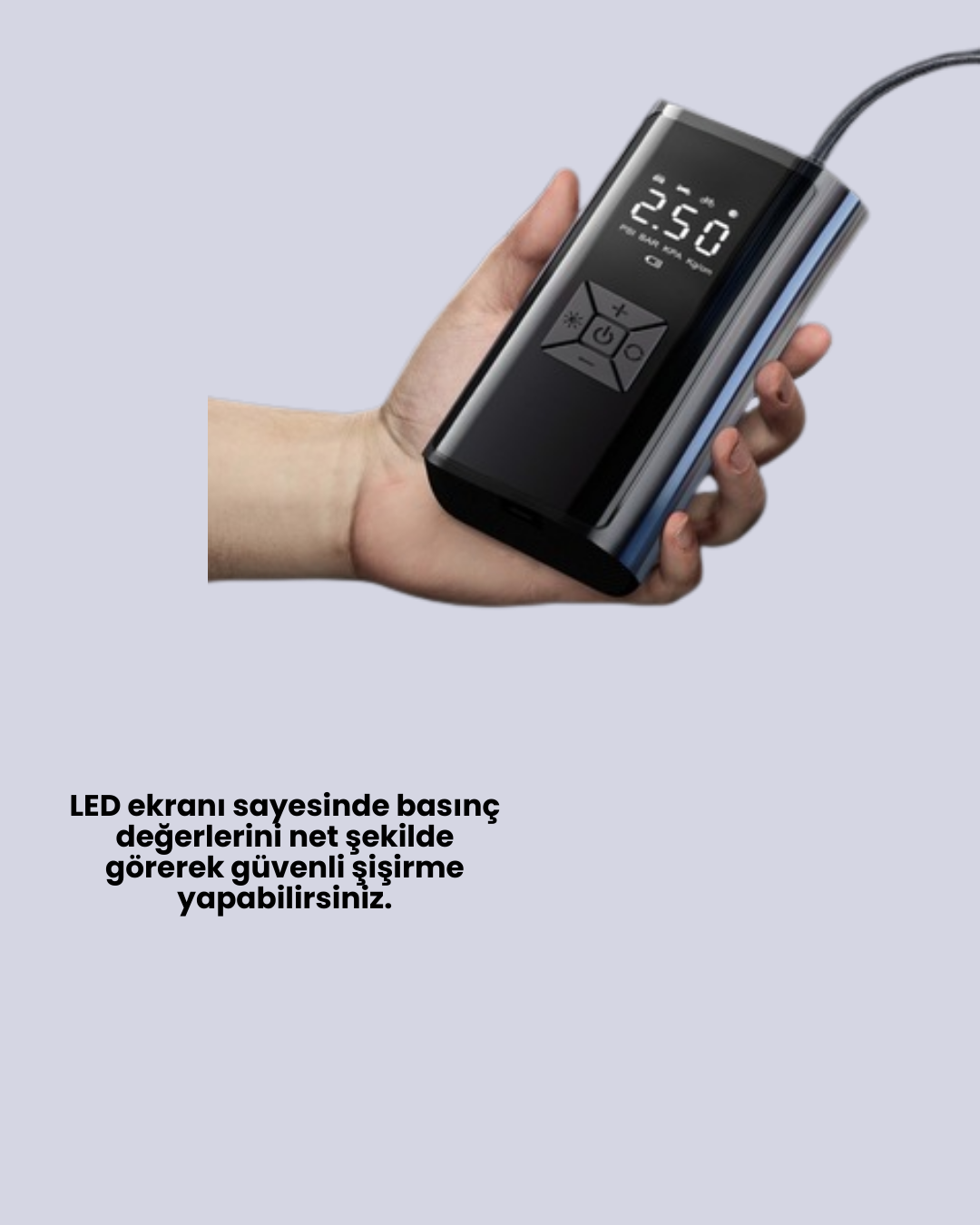 12V Uyumlu Çok İşlevli Akıllı Araç Lastik Pompası