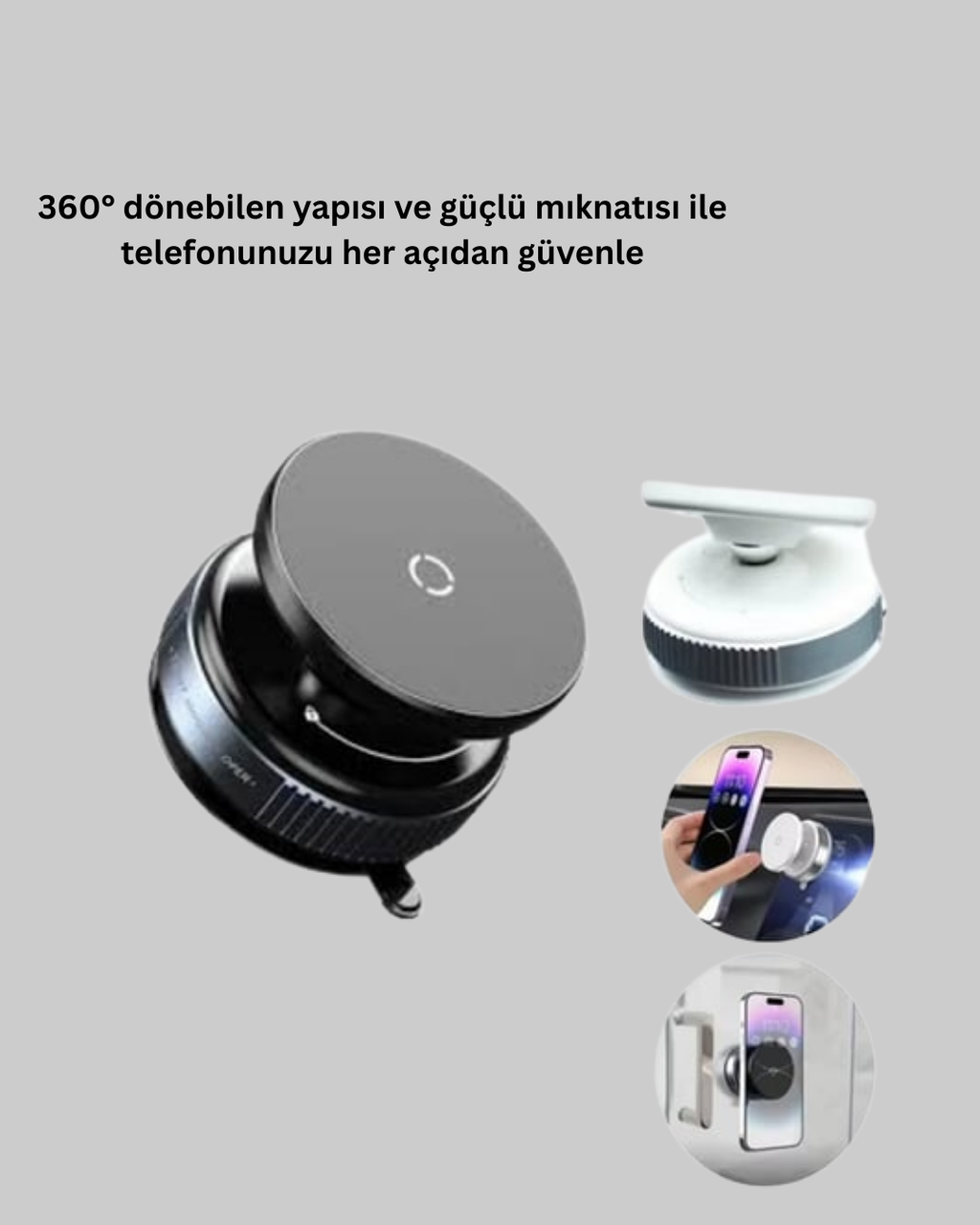 16 Mıknatıslı Araç Telefon Tutucu Kaymaz ve Güvenli