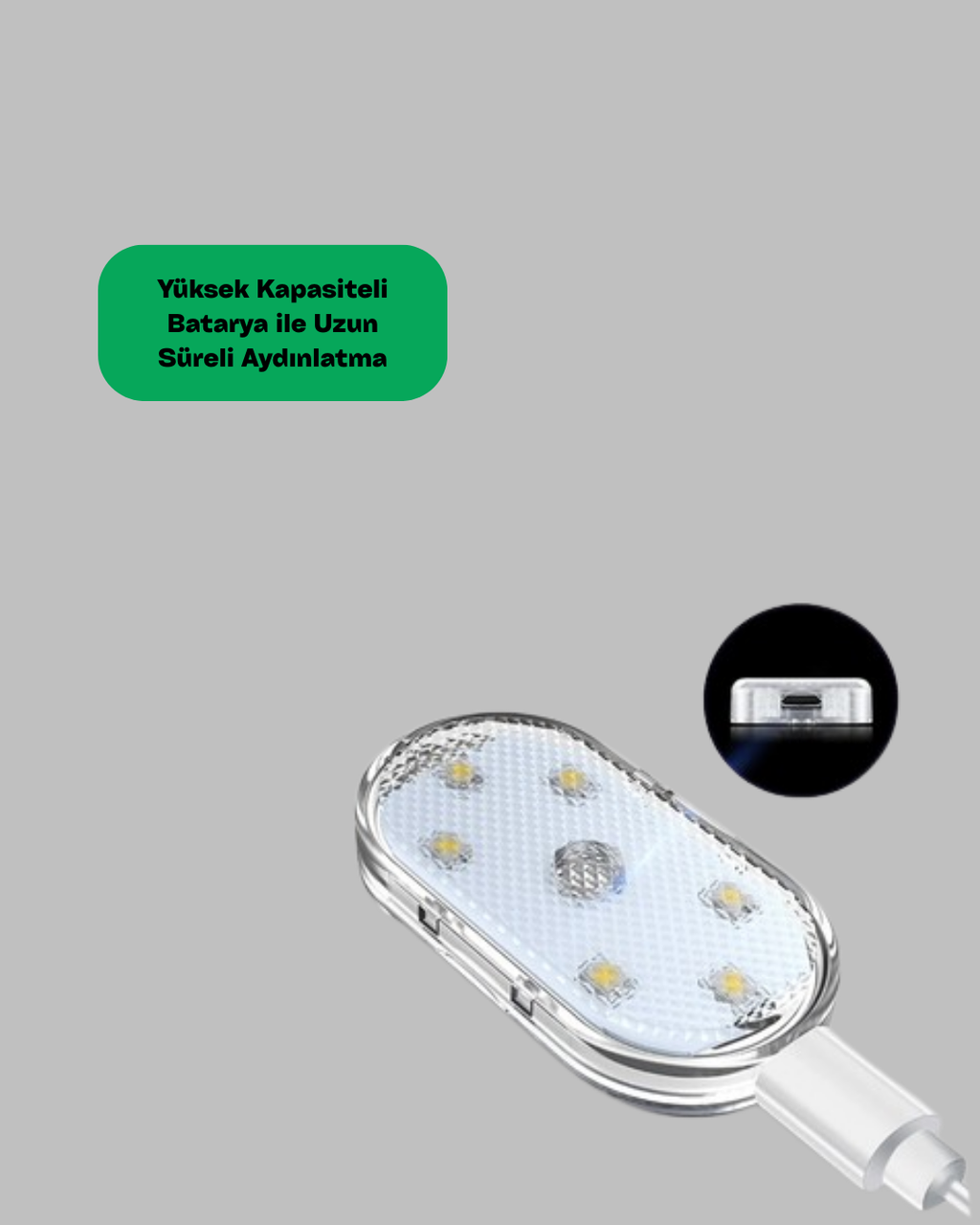 7 Renk Modlu Dokunmatik Sensörlü Mini LED Araç İçi Lamba