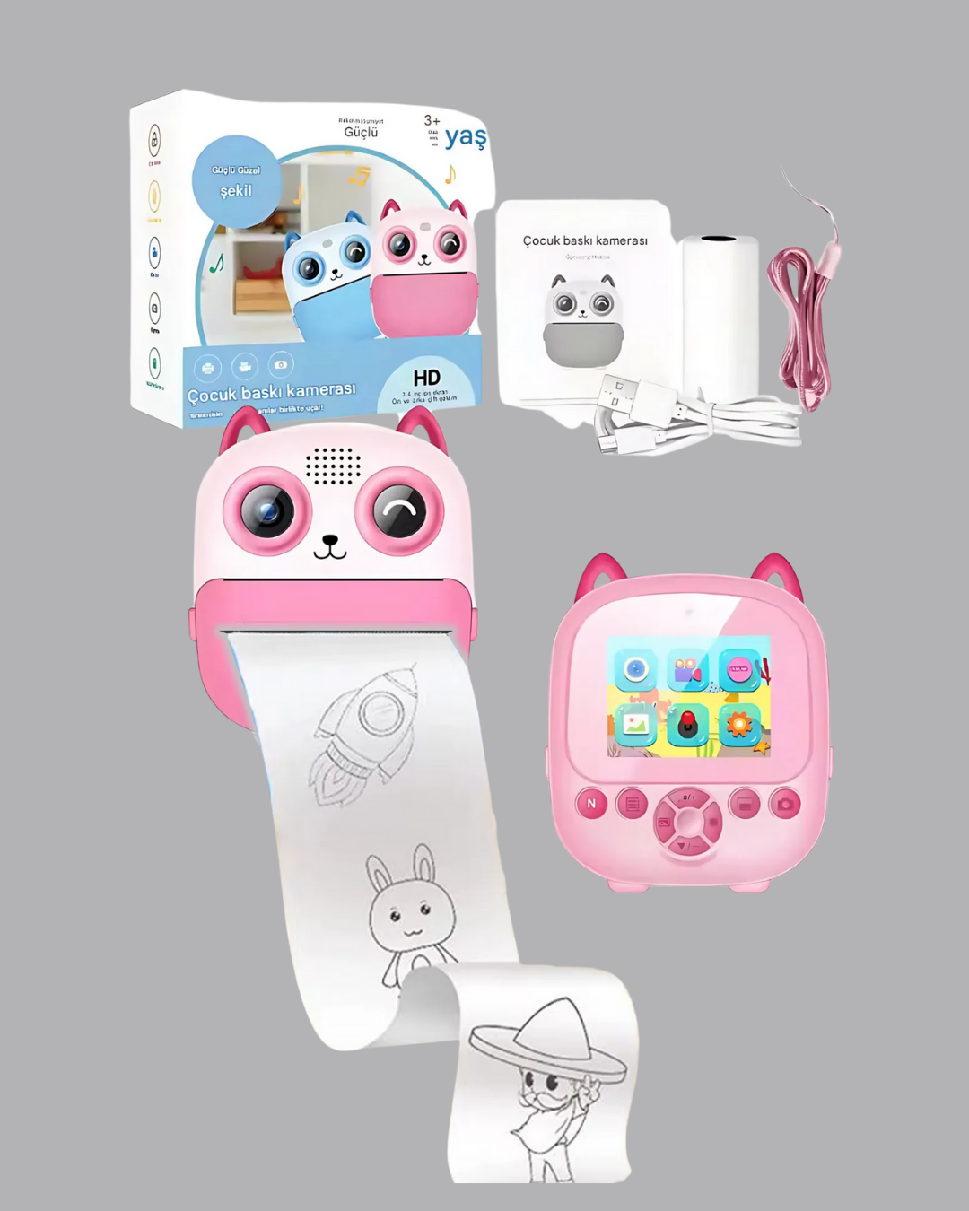 48MP Çocuk Kamera Oyun ve Müzik Destekli Termal Yazıcı