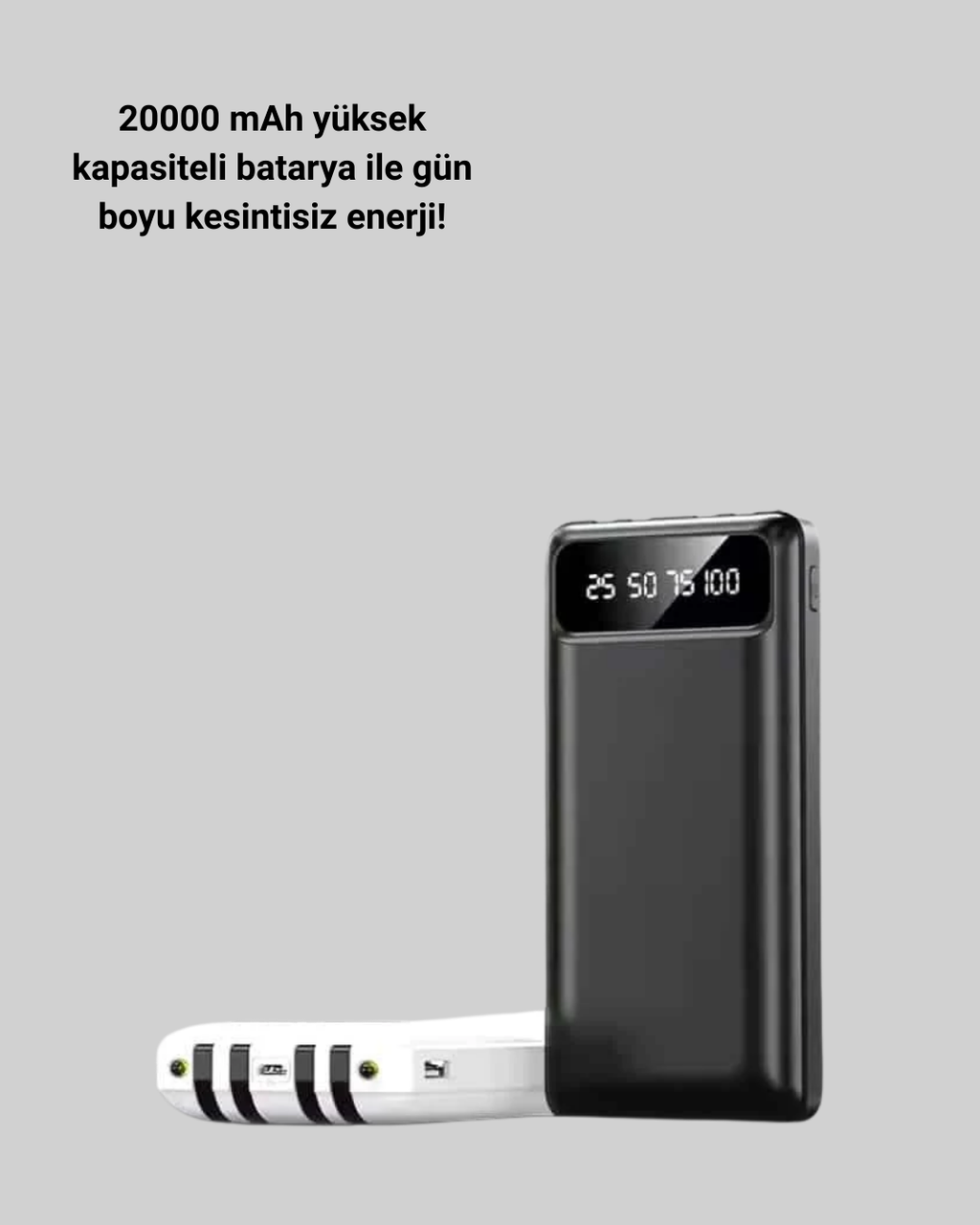 20.000mAh Taşınabilir Powerbank PD Teknolojili Çift USB Çıkışlı