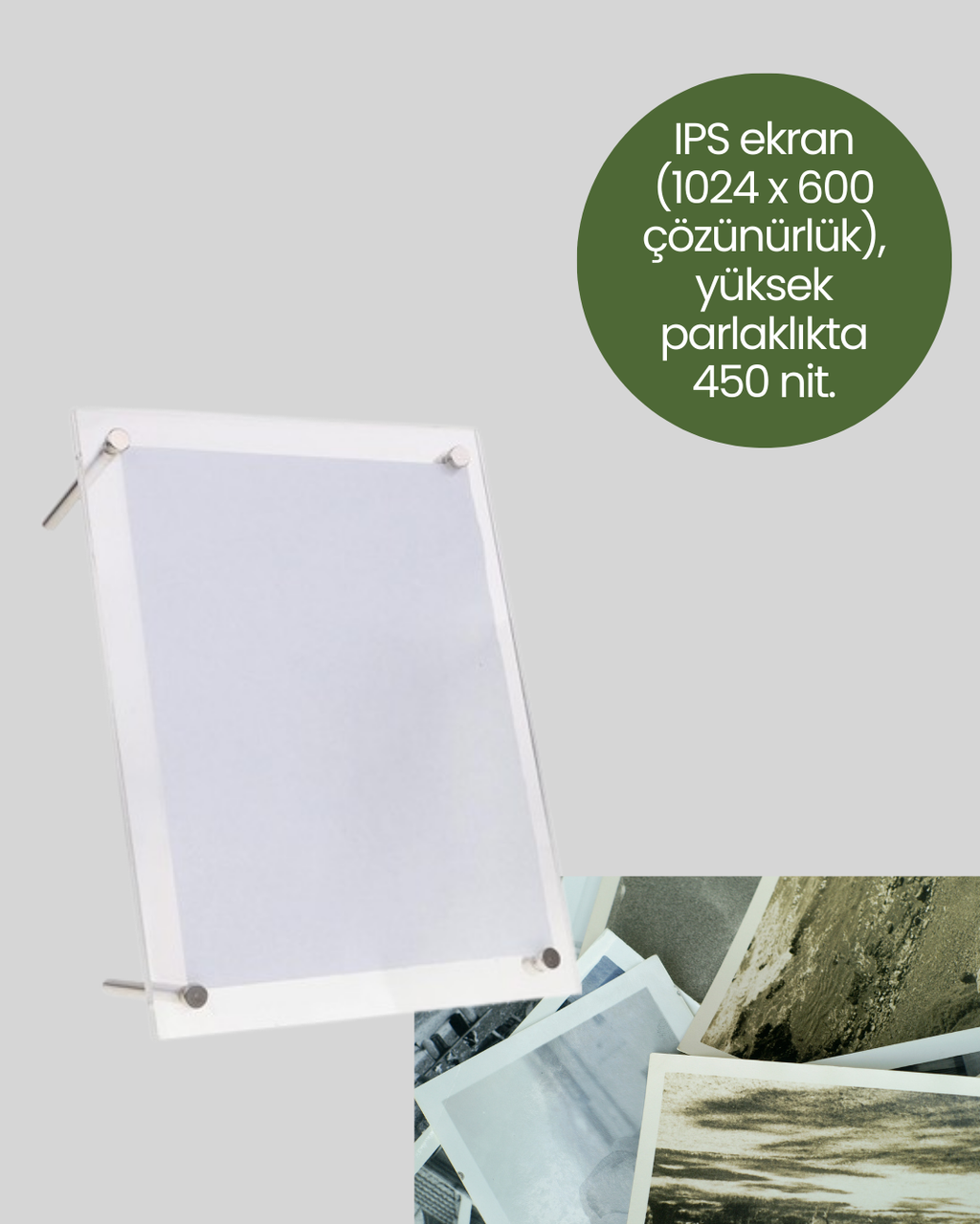 450 Nit Yüksek Parlaklık 7 İnç Dijital Resim Çerçevesi – Her Açıdan Net Görüntü