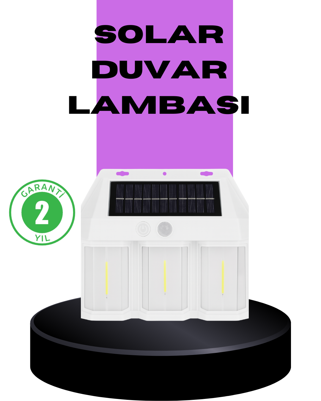 3 in 1 Solar Duvar Lambası – IP65 Su Geçirmez Hareket Sensörlü