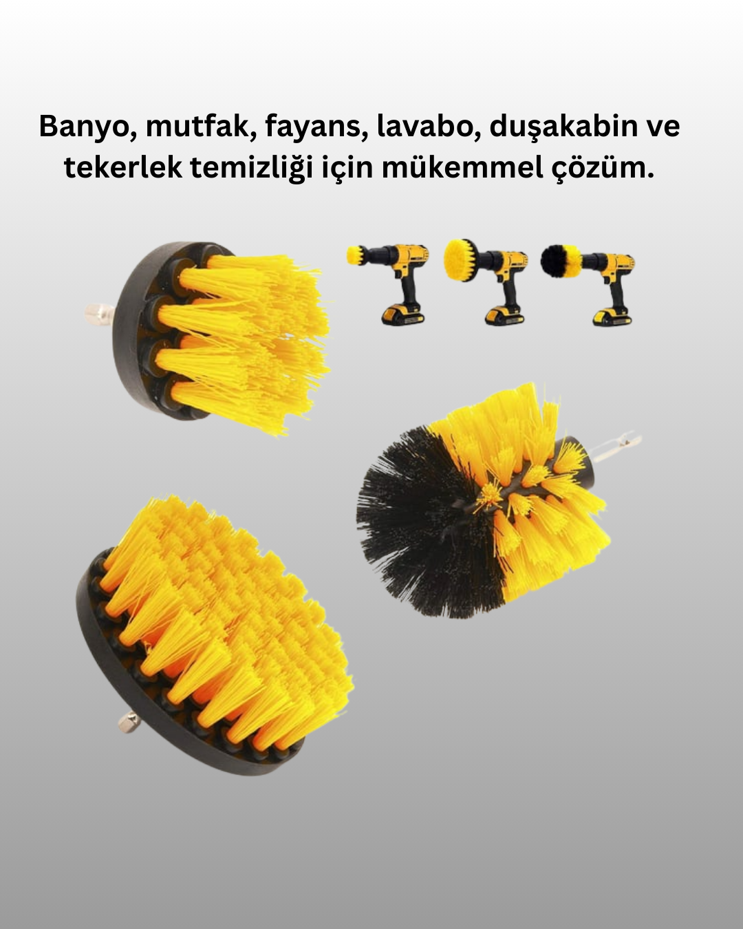 3’lü Matkap Ucu Temizlik Fırçası Seti Çok Amaçlı