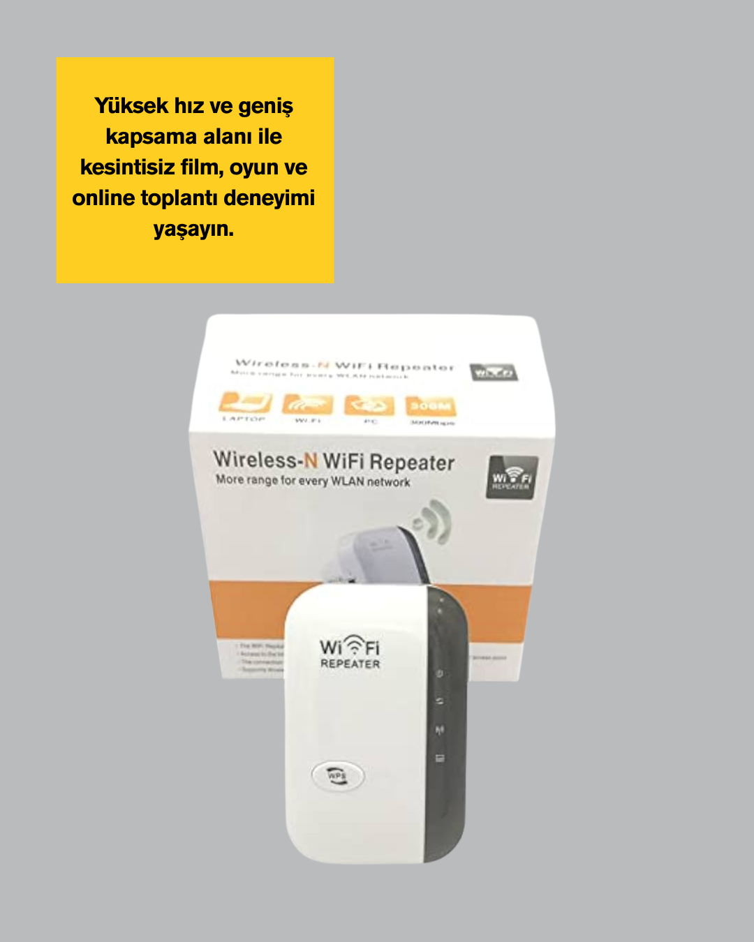 2.4GHz WiFi Tekrarlayıcı Router – WPS Destekli Kablosuz Ağ Genişletici