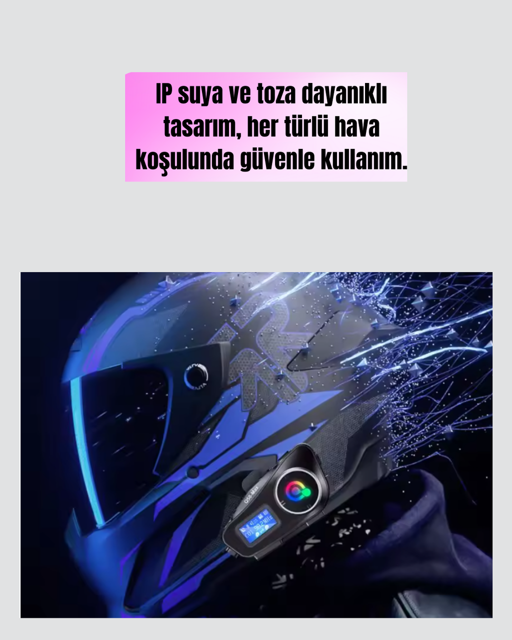 500 Metre İnterkom Mesafeli Kask Kulaklığı Gürültü Engelleyici