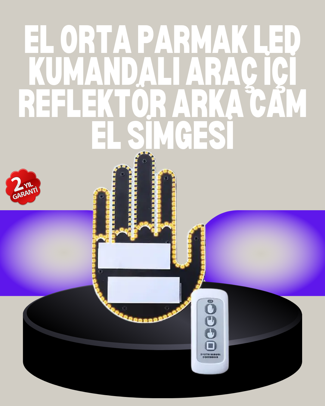 A Kalite Uzaktan Kumandalı LED Park Uyarı Işığı El Figürlü Model