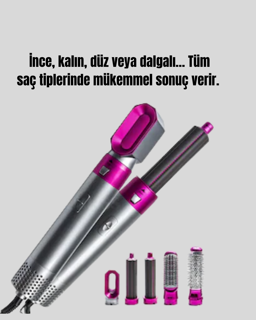 5’i 1 Arada Profesyonel Saç Şekillendirici Tek Cihazla Sınırsız Stil