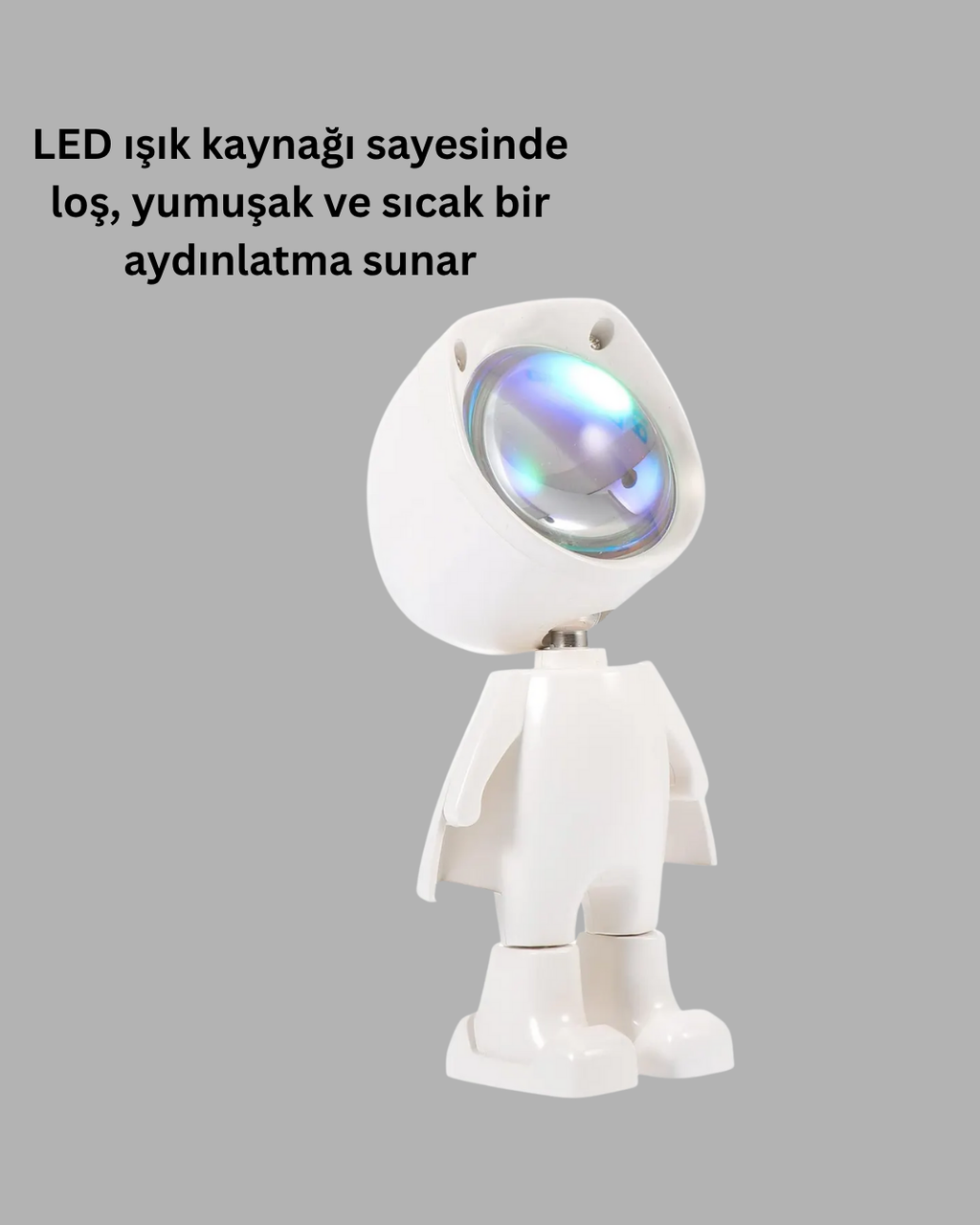 360° Ayarlanabilir Başlıklı Astronot Gece Lambası
