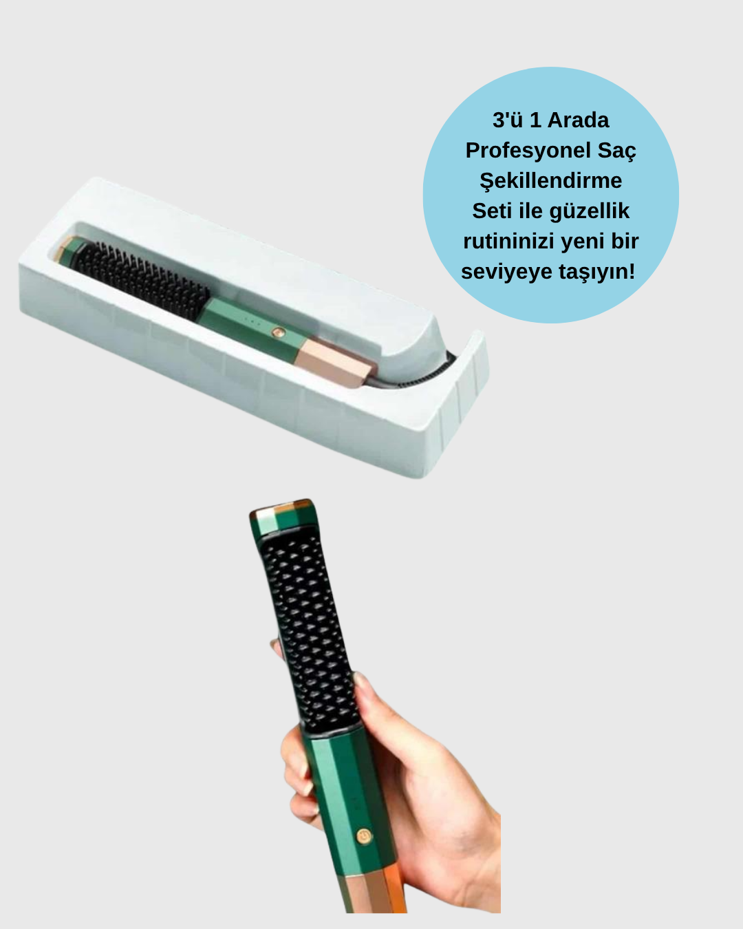 3’ü 1 Arada Saç Şekillendirme Seti – Kurutma Düzleştirme Tarama