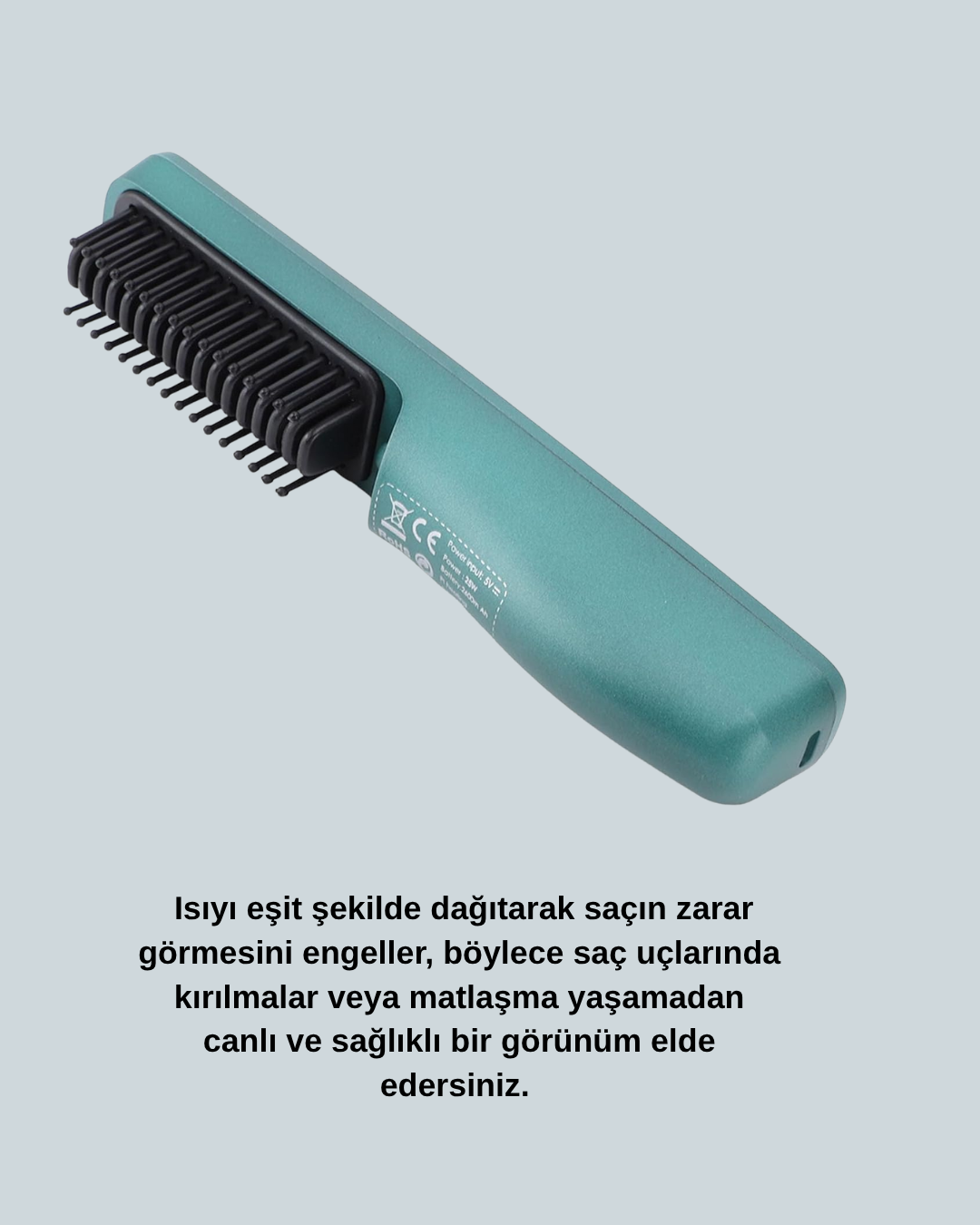 3D Dişli Saç Düzleştirici Tarak – USB Şarjlı Kompakt Tasarım