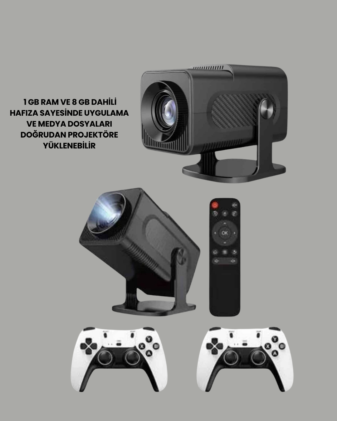 450 ANSI Lümen 4K Destekli Kompakt Ev Projektörü