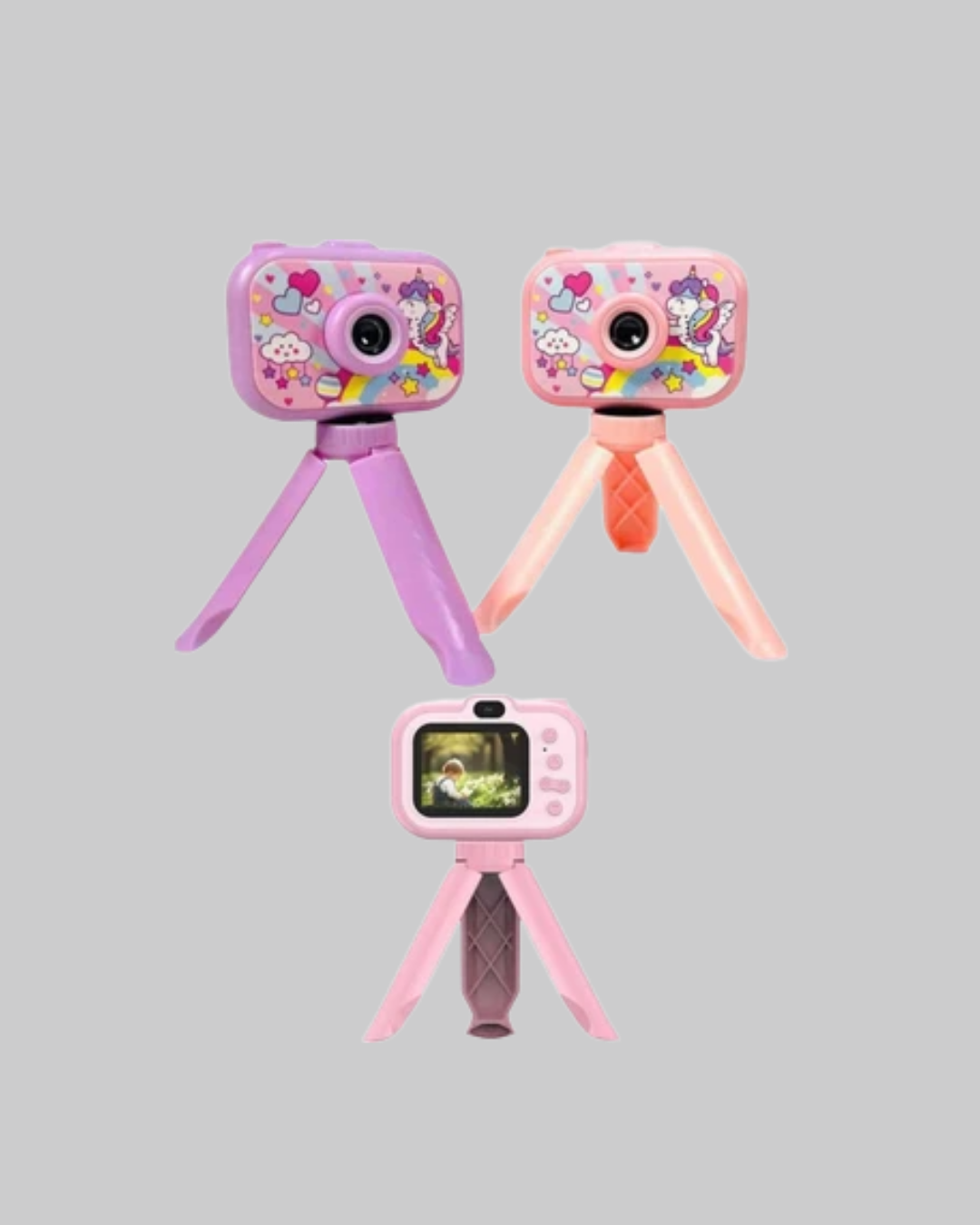 2 inç Ekranlı Çocuk Kamerası – Çizgi Film Efektli ve Müzik Çalar Özellikli