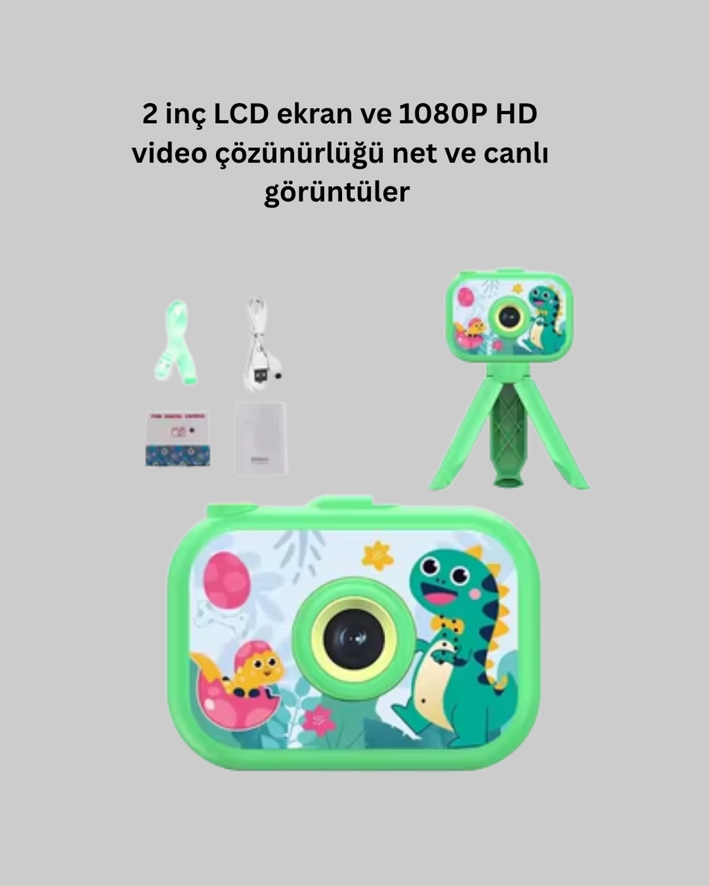 1080P HD Çocuk Vlog Kamerası – Tripod ve Eğitici Oyunlarl