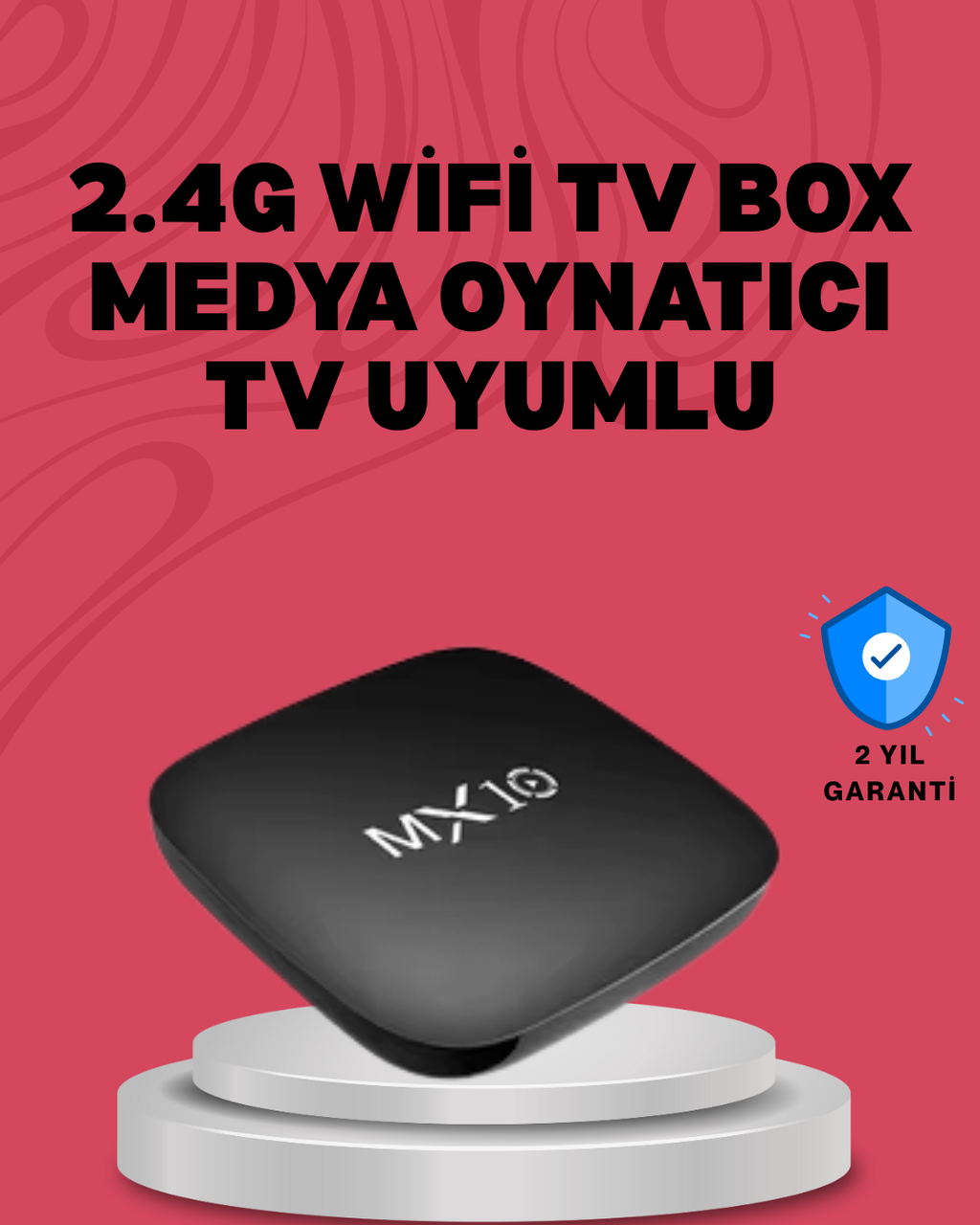 4K UHD Android Medya Oynatıcı 8 GB Hafıza 2 GB RAM Wi-Fi Destekli