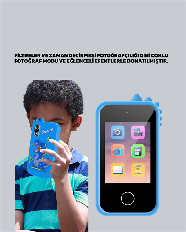 ABS + Silikon Gövdeli Dayanıklı Çocuk Kamerası – Güvenli Malzeme Şok Emici Tasarım