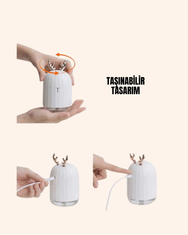 ABS+PP Malzemeli Taşınabilir 220 ml USB Mist Nemlendirici