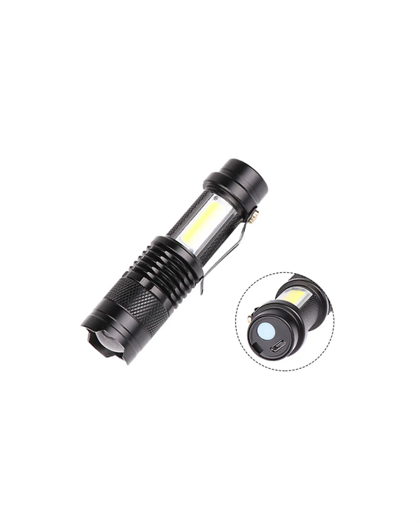 2000 Lümen LED El Feneri - Suya Dayanıklı Odaklı Klipsli