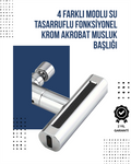 4 Modlu Musluk Başlığı | Şelale Yağmur Sprey Köpük Akışı | Yüksek Basınç Performansı | Modern Tasarım