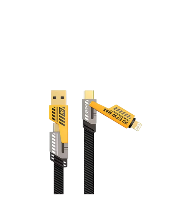 4'ü 1 Arada Metal Hızlı Veri Kablosu – 65W Güç 27W iPhone Desteği 480Mbps Aktarım