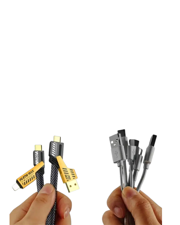 4'ü 1 Arada USB Hızlı Şarj ve Veri Kablosu – 65W Güç Çoklu Bağlantı 1.2m