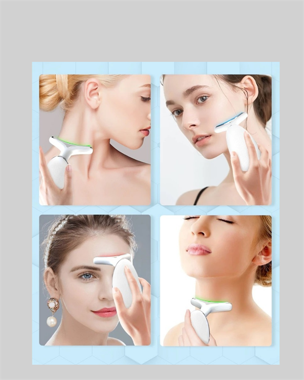 3 Modlu Boyun ve Yüz Bakım Cihazı – EMS Temizleme Sıcak Masaj ve Renkli Işık Terapi Özellikli