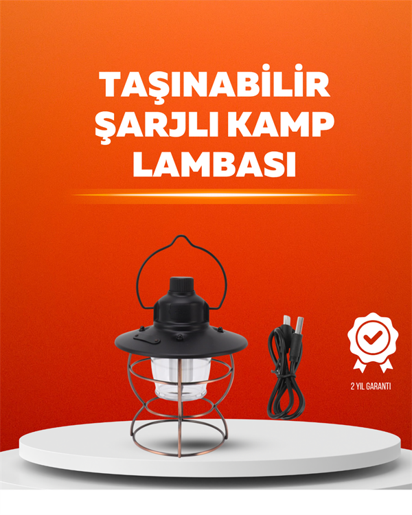 4 Fonksiyonlu Dekoratif Kamp Lambası – Tungsten Ampul USB Çıkışlı