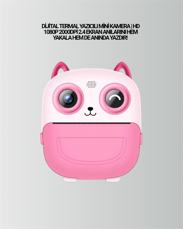 2.4” Ekranlı Mini Kamera – 1080p Kayıt + Mürekkepsiz Yazdırma