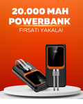 20.000 mAh Powerbank – 22.5W Hızlı Şarj Çok Kablolu Dijital Göstergeli
