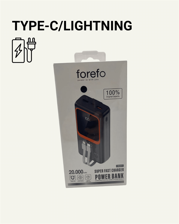 20.000 mAh Powerbank – 22.5W Hızlı Şarj Çok Kablolu Dijital Göstergeli
