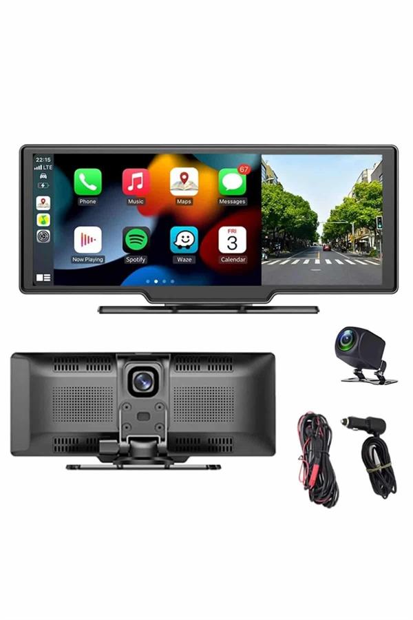 4K Ultra Araç İçi Ön ve Arka Kameralı Ekran HD 2 Kameralı Torpido Üstü Araç Multimedya