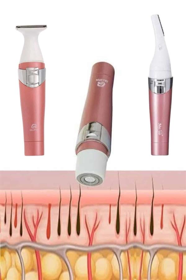 3 Başlıklı Kıl Tüy Temizleyici Epilasyon Aleti Tüm Cilt Tiplerine Uygun