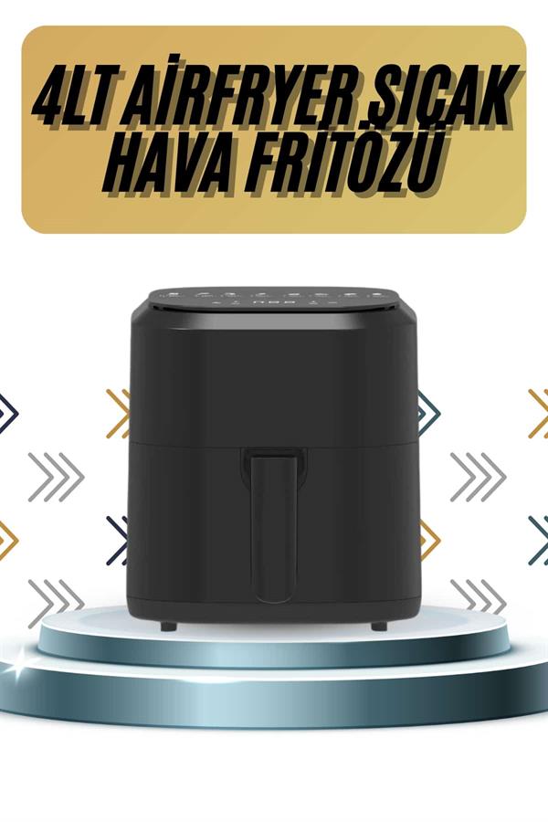 4L Airfryer Hazneli Hava Fritözü Yağsız Fritöz Taşınabilir Fırın İşlevi Gören Pratik