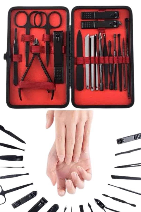 17 Parça Manikür Pedikür Seti El Ayak Bakım Seti Tırnak Makası Törpü
