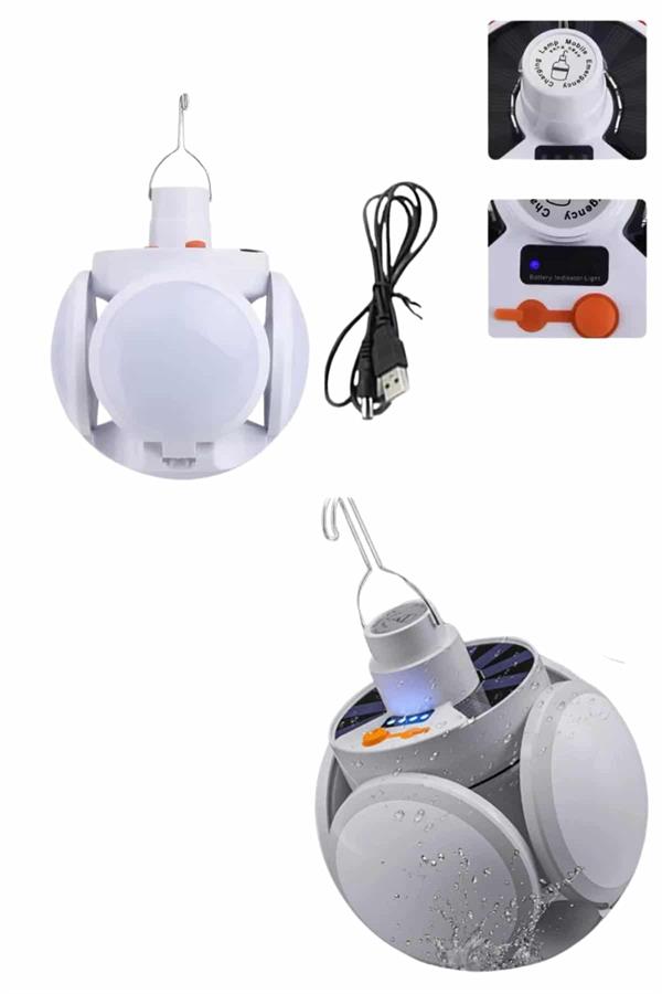 5 Kanatlı Bahçe Aydınlatma Led Askılı Solar Güneş Enerji Usb Sarjlı