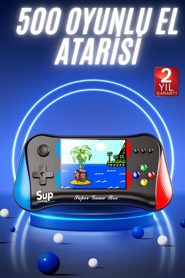 500 Oyunlu Retro Sup Konsolu Taşınabilir Mini Gamepad 35 İnç Ekran
