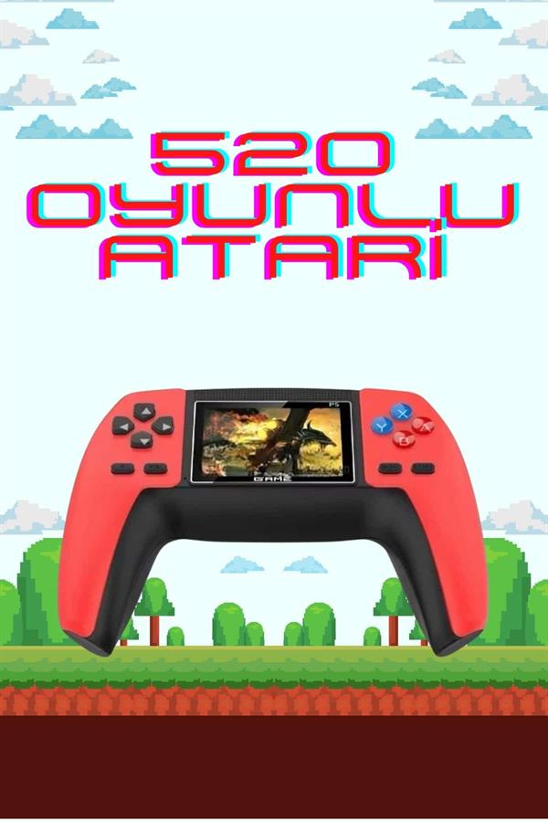 520 Retro Oyunlu El Konsolu Atari Oyun Konsolu Taşınabilir