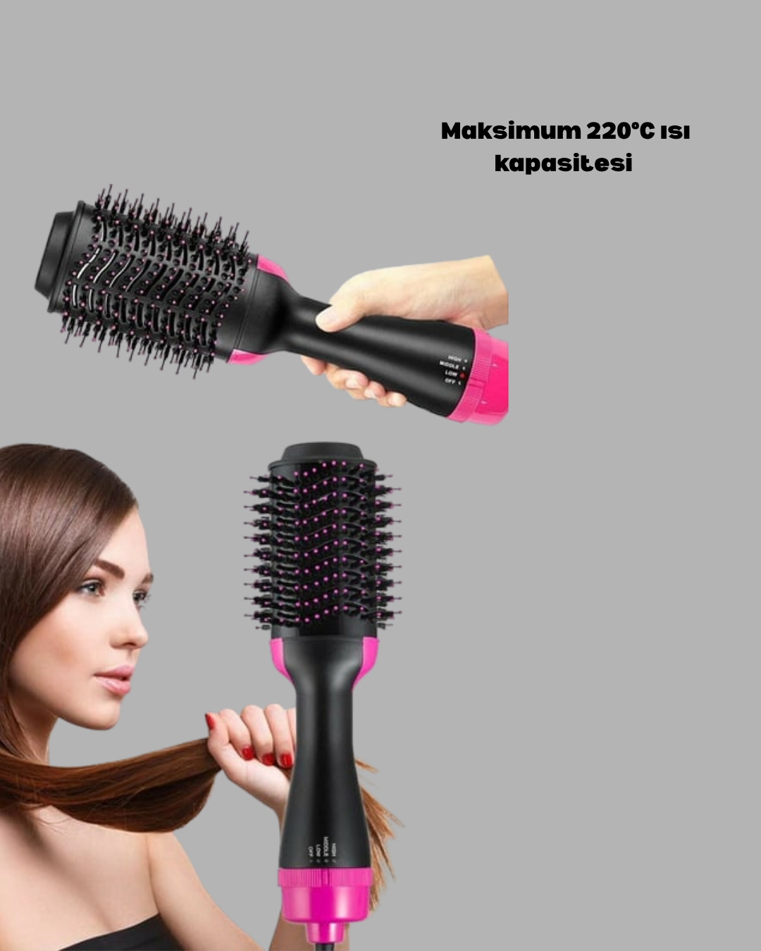 1200W Fön Tarağı – 3 Isı Ayarı Negatif İyonlu Hızlı ve Pürüzsüz Sonuç