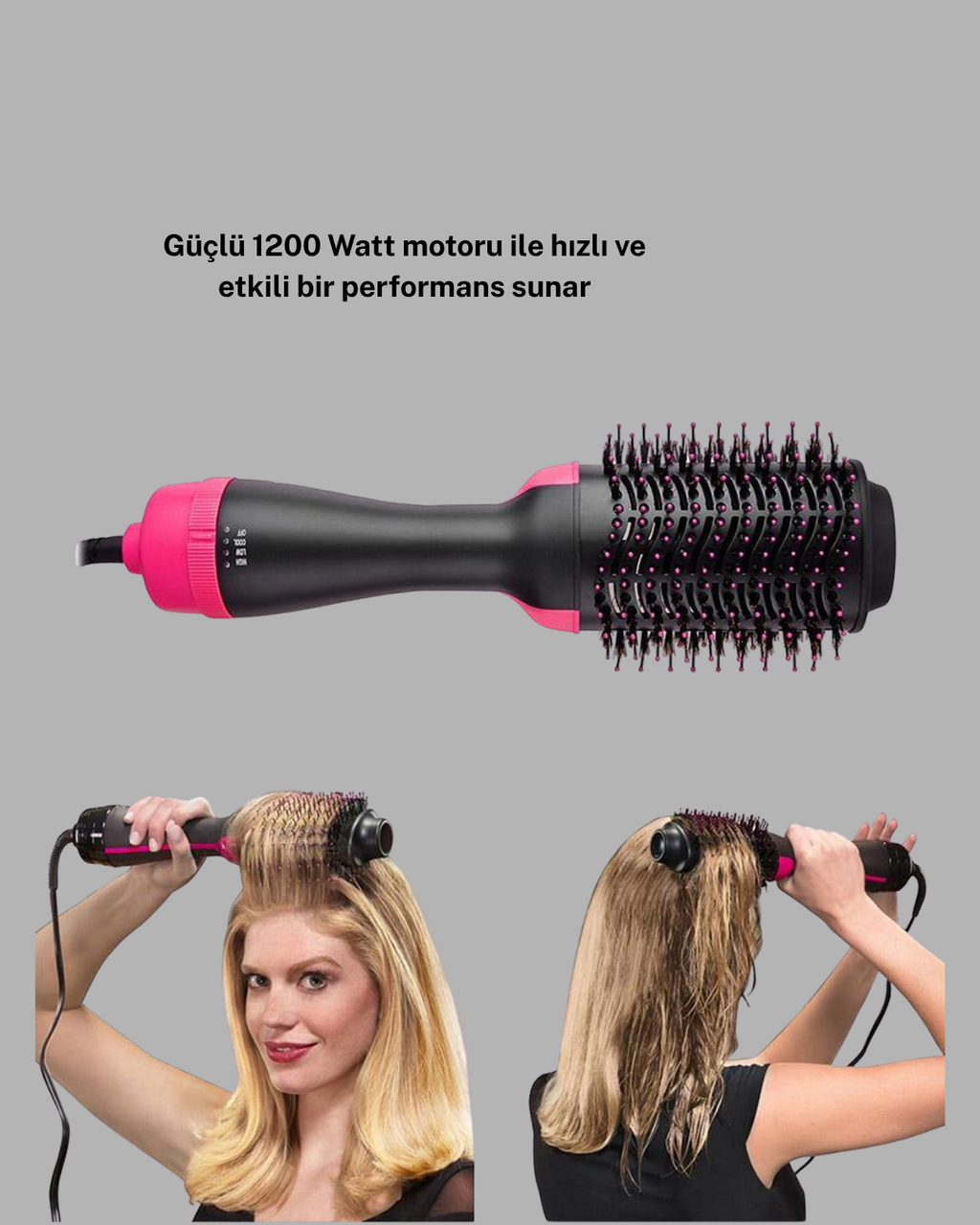 220°C Profesyonel Fön Tarağı – Negatif İyon Teknolojili 3 Isı Kademeli 1200W