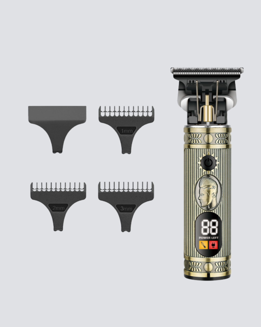 2’si 1 Arada Saç ve Sakal Düzeltici Seti – T Bıçaklı 8 Farklı Kılavuz Tarağı