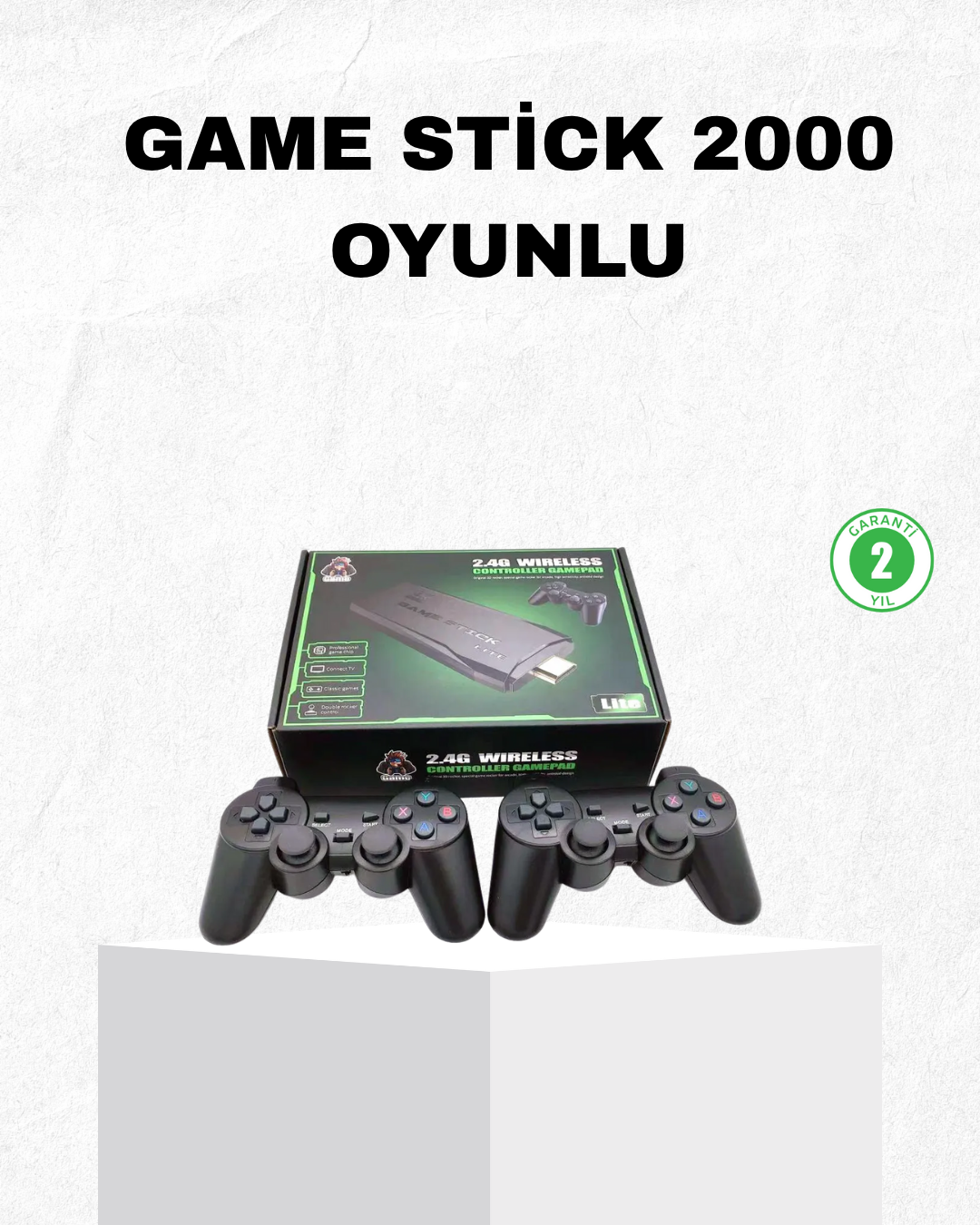 4K Destekli Kablosuz Retro Atari Oyun Konsolu – 20000 Oyun 2 Kolu
