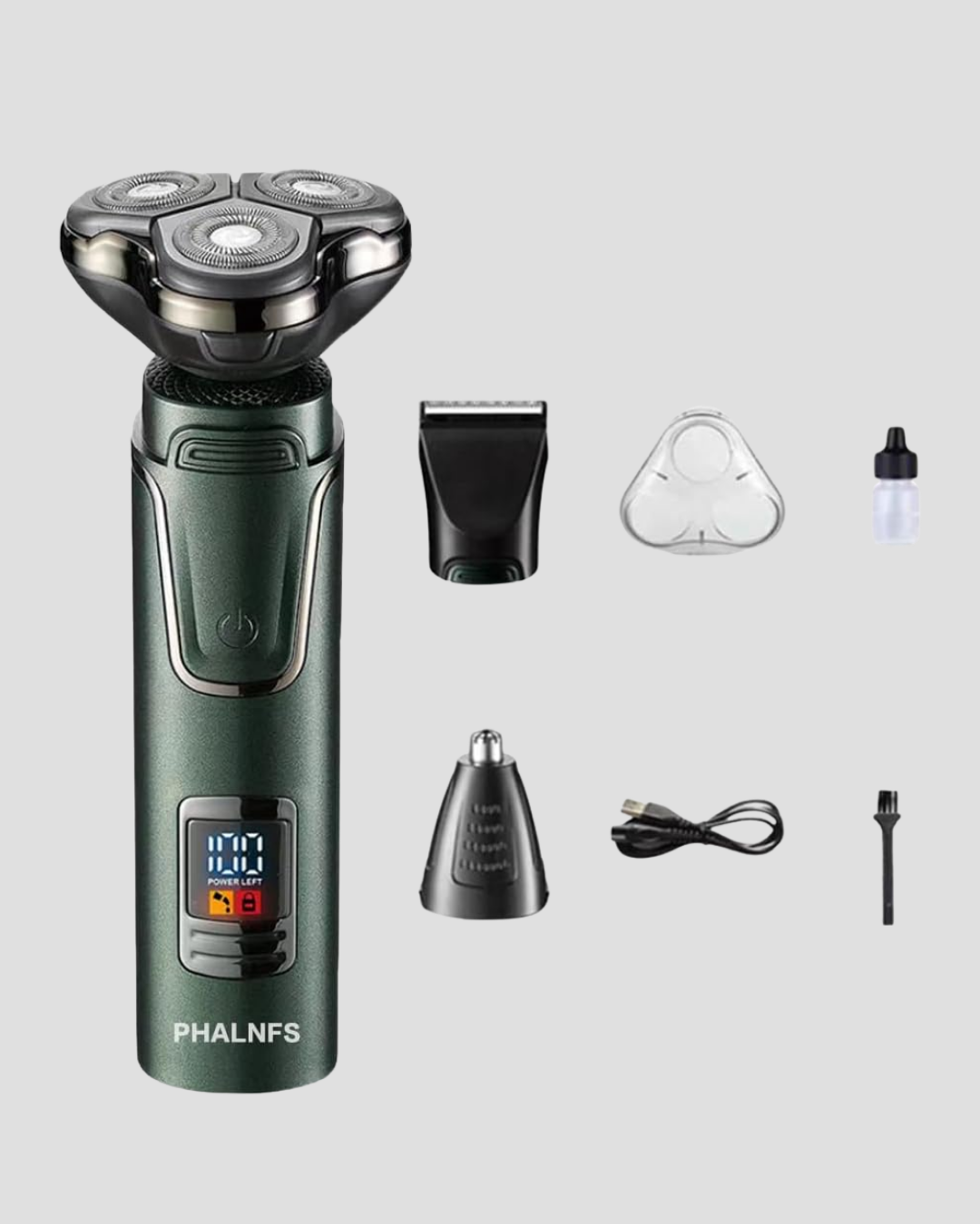 3D Akıllı Kesim Teknolojili Şarjlı Tıraş Seti – 3 Başlıklı Paslanmaz Çelik Bıçaklı