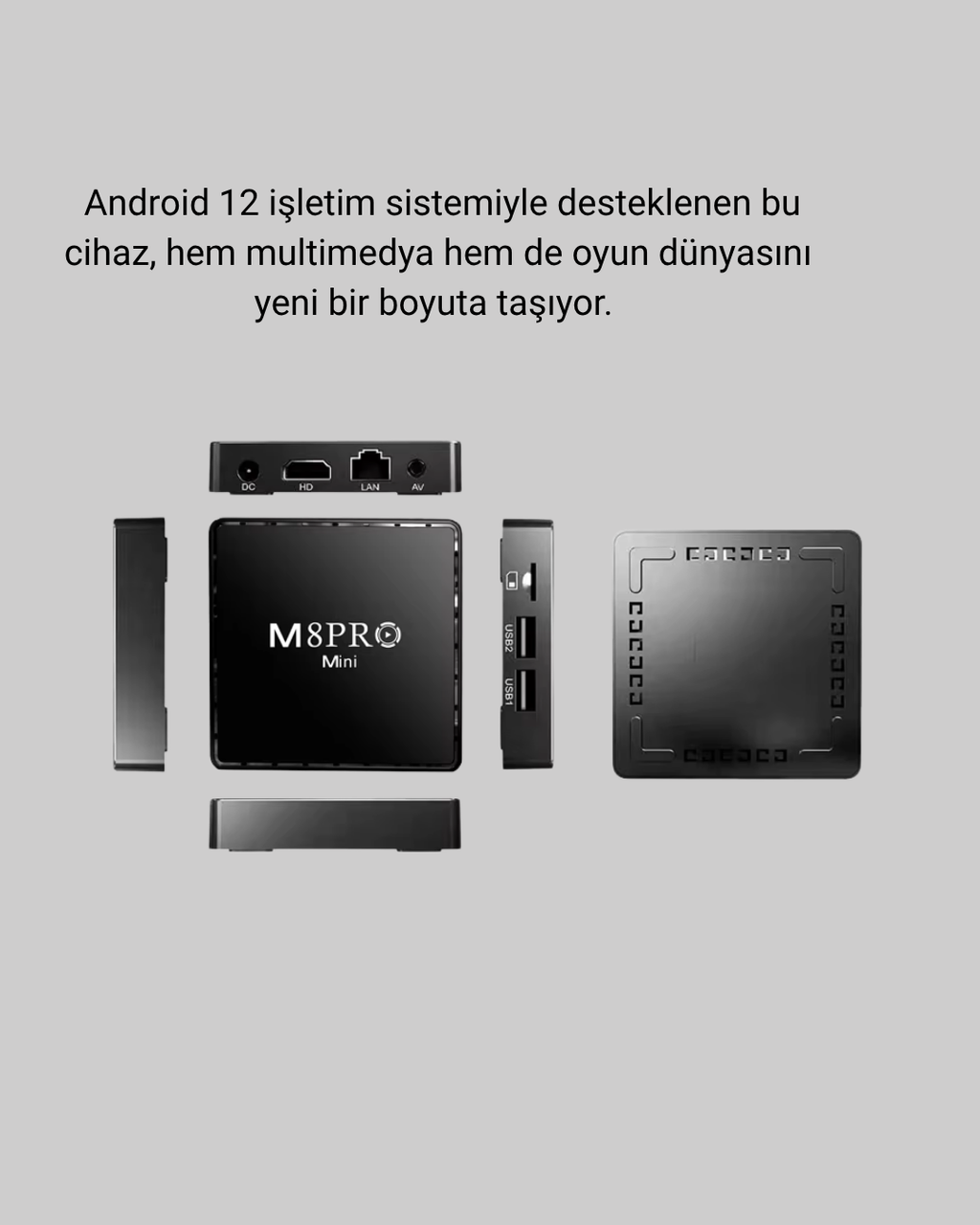 10K Ultra HD M8Pro Mini 2 – 64 GB Depolama Android 12 Oyun ve TV Deneyimi Bir Arada