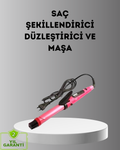 2’si 1 Arada Saç Düzleştirici ve Maşa – 5 Isı Seviyesi Seramik Kaplama Döner Kablolu Ergonomik Tasarım