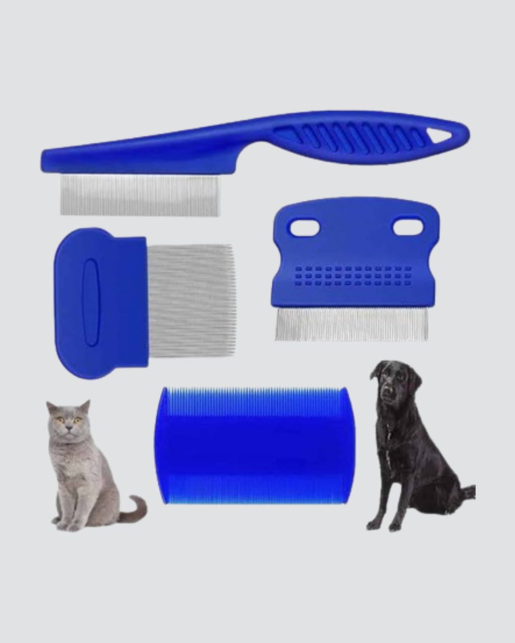 4’lü Evcil Hayvan Tüy Temizleme Seti – Paslanmaz ÇelikPlastik Pratik ve Hijyenik Bakım