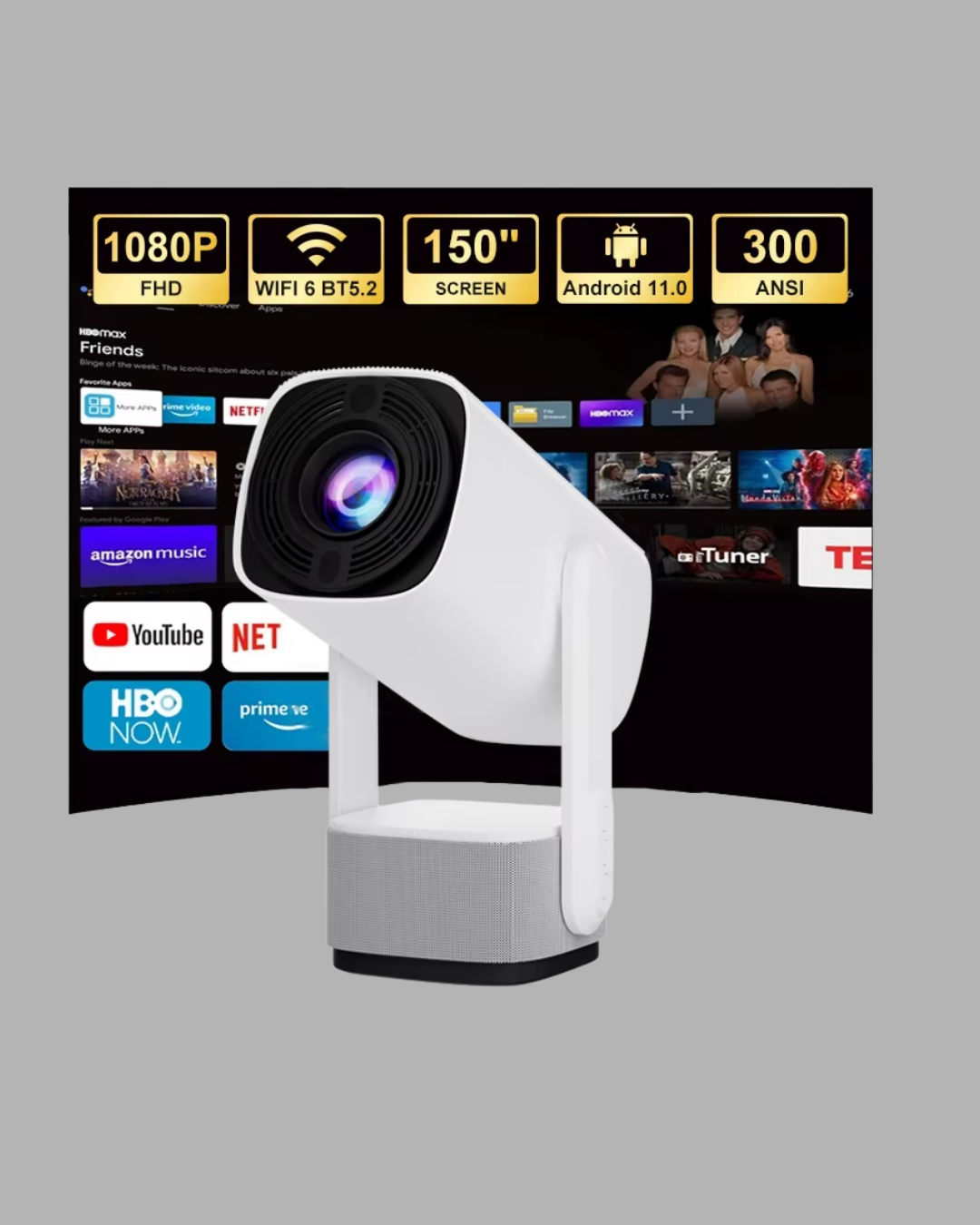 720p HD Projeksiyon Cihazı – Uzun Ömürlü Ampul Canlı Renkler ve Evde Sinema Keyfi