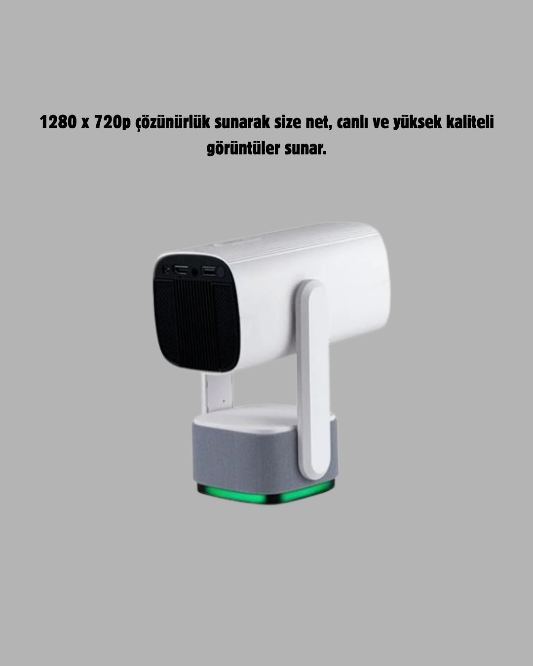 720p HD Projeksiyon Cihazı – Uzun Ömürlü Ampul Canlı Renkler ve Evde Sinema Keyfi