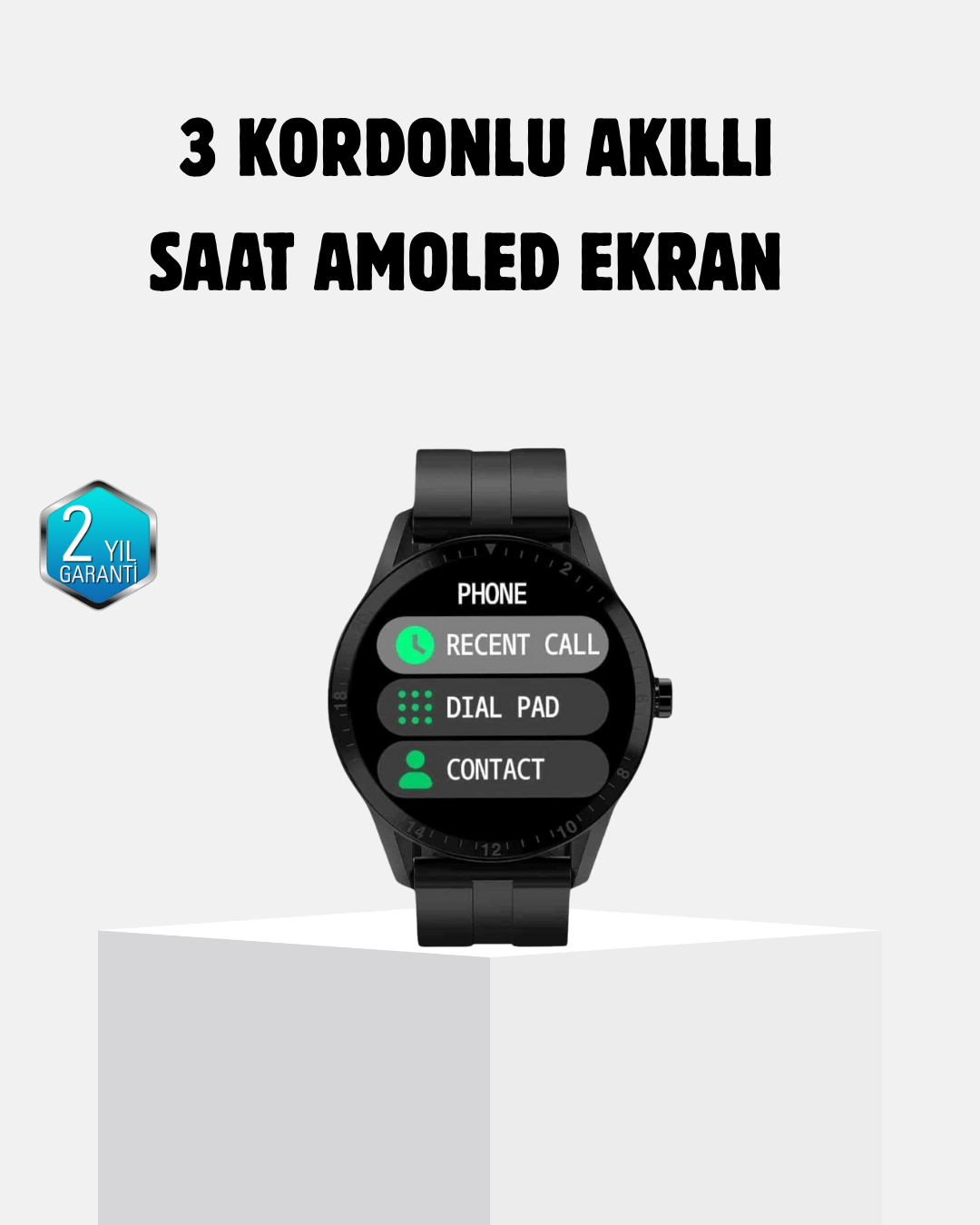 3 Kordonlu AMOLED Akıllı Saat – Sağlık Takipli